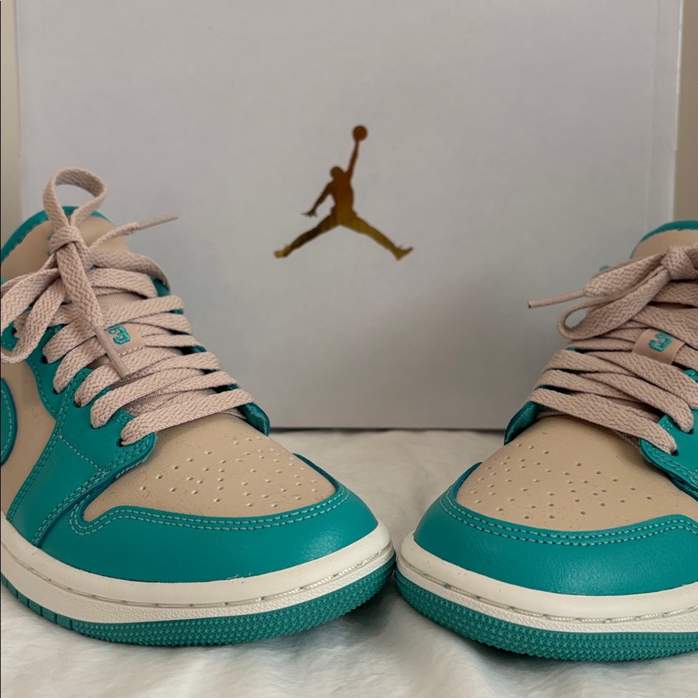 New WMNS AIR JORDAN Teal and Sanddrift Sneakers - Picture 10 of 11